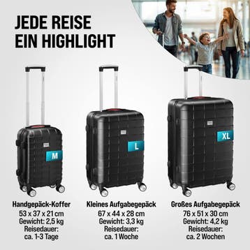 Reiskoffers 3-delige Exopack Zwart ABS toebehoren, Verzenden, Nieuw