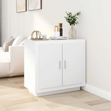 vidaXL Dressoir 80x40x75 cm bewerkt hout wit, Huis en Inrichting, Kasten | Dressoirs, Verzenden, Nieuw, 50 tot 100 cm, 25 tot 50 cm