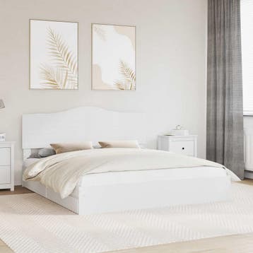 vidaXL Opslag bed met lade met opslag Wit 180 x 200 cm, Huis en Inrichting, Slaapkamer | Bedden, Verzenden, Nieuw, Wit, Hout