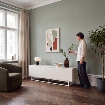 Commode Boxholm dressoir 180x30x56 cm havermout [en.casa], Verzenden, Nieuw