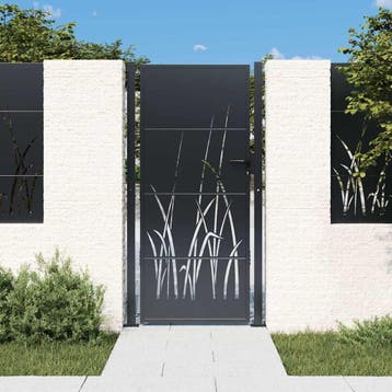 vidaXL Poort 100x175 cm met grasontwerp staal, Verzenden, Nieuw