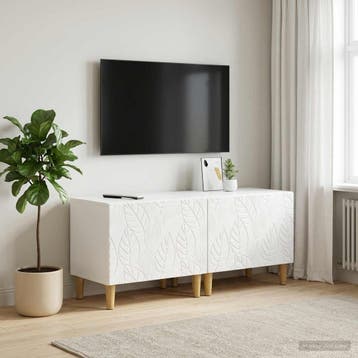 vidaXL Tv-meubel Hoogglans Wit Bewerkt hout, Huis en Inrichting, Minder dan 50 cm, Verzenden, Nieuw, Minder dan 100 cm
