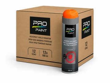 Pro paint krijtspray tijdelijke markering 12 stuks, 500 ml,, Verzenden, Nieuw
