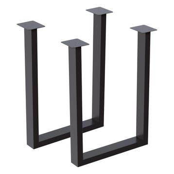 [en.casa] Stalen onderstel set van 2 U tafelpoot 40x28 cm zw, Verzenden, Nieuw