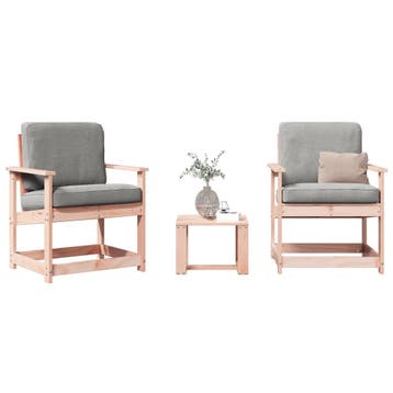 vidaXL 3-delige Loungeset massief douglashout, Tuin en Terras, Verzenden, Nieuw