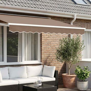 vidaXL Vervangende markies volant Taupe 281 x 20 cm, Verzenden, Nieuw