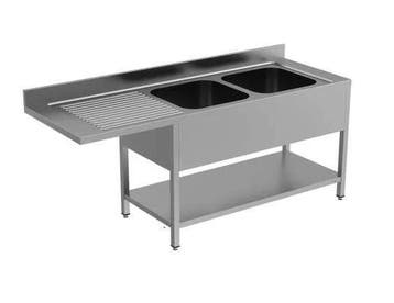 Unninox | 140x70x(h)85 Spoeltafel Met Vaatwasser Ruimte Link, Ophalen of Verzenden, Nieuw in verpakking