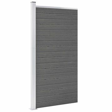 vidaXL Schuttingpaneel 95x186 cm HKC grijs, Verzenden, Nieuw, Kunststof, 1 tot 2 meter