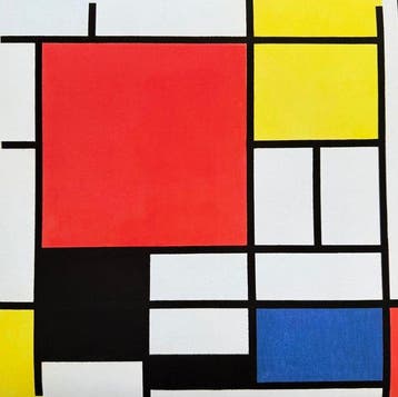 Piet Mondrian - “Composition with red, yellow, blue, 1921”.
