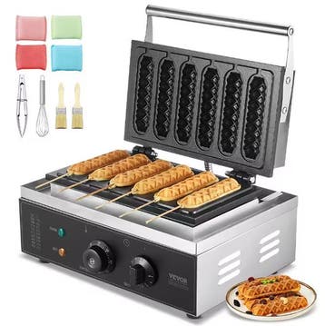 Wafelstok Maker 6 Stuks met Antiaanbaklaag en RVS, Verzenden, Nieuw