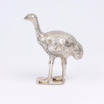 Vogel. - Beeldje, Emoe. - 7.4 cm - .800 zilver