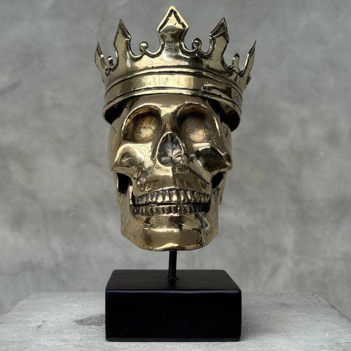 sculptuur, Bronze Statue of A King George Skull - 20 cm -, Antiek en Kunst, Kunst | Designobjecten