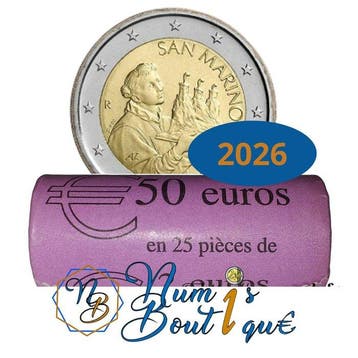 San Marino. 2 Euro 2026 (25 coins) in Roll (Zonder
