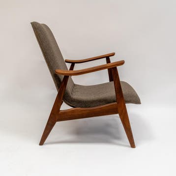 Vintage | Louis Van Teeffelen | Fauteuil |  3839, Huis en Inrichting, Fauteuils, Ophalen of Verzenden, Zo goed als nieuw, Mid-Century