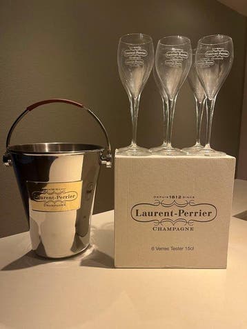Laurent-Perrier - Champagne koeler (7) - Leder, Verzilverd,