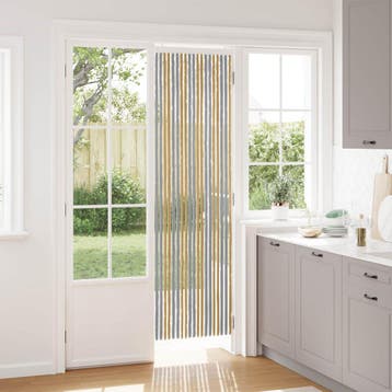 vidaXL Insecten Gordijn Chenille Grijs en Beige 56 x 200 cm, Huis en Inrichting, Verzenden, Nieuw, Grijs