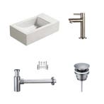 Sani Royal Fonteinset Keramiek Qubic met Kraan,, Tuin en Terras, Nieuw