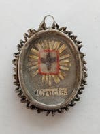 Reliekhouder - Brons, Glas, Hout, Papier - 1800-1850 -