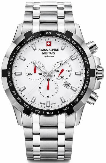 Swiss Alpine Military 7043.9132 heren horloge 46 mm, Overige merken, Staal, Verzenden, Polshorloge