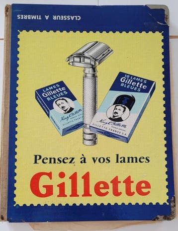 Frankrijk 1934/1944 - Oud reclame-ordner van GILLETTE voor, Gestempeld