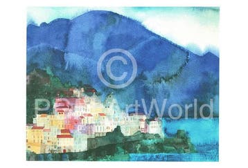 Kunstdruk Ralf Westphal - Amalfi, Golf von Salerno 70x50cm, Verzenden, Nieuw