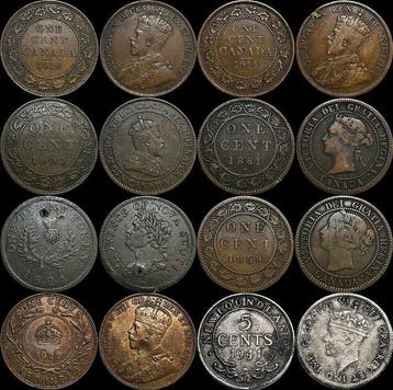 Nova Scotia, Newfoundland, Canada. 8 Coins |