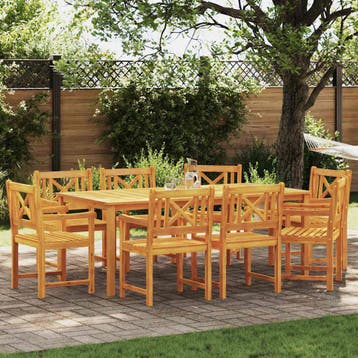 vidaXL Tuinstoelen 8 st Naturel Massief Acaciahout, Tuin en Terras, Tuinstoelen, Verzenden, Nieuw