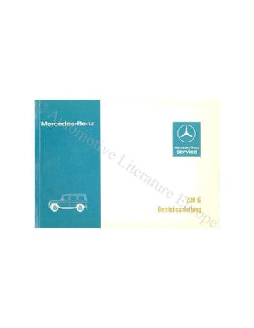 1979 MERCEDES BENZ G 230 KLASSE INSTRUCTIEBOEKJE DUITS