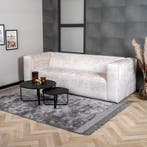 50% Korting: 3-zits bank Memphis stof chenille wit/beige, Huis en Inrichting, Banken | Bankstellen, Ophalen, Zo goed als nieuw