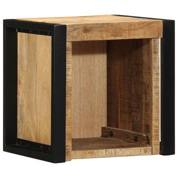 vidaXL Nachtkastje 40x35x40 cm massief ruw mangohout, Verzenden, Nieuw, Hout