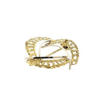 Bicolor gouden broche, Sieraden, Tassen en Uiterlijk, Broches, Ophalen of Verzenden, Gebruikt, Goud, Goud