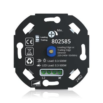 Universele LED dimmer 0.3-500W | Fase af- en aansnijding, Ophalen of Verzenden, Nieuw