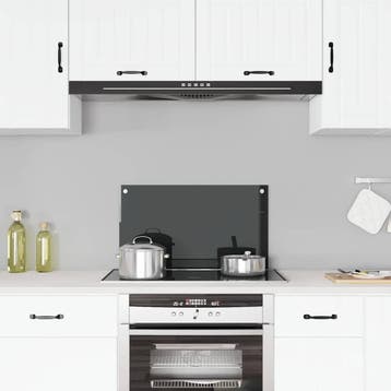 vidaXL Spatscherm keuken 70x40 cm gehard glas zwart, Verzenden, Nieuw