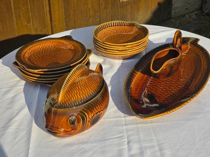 Sarreguemines - Tafelservies voor 6 (15) - Keramiek, Antiek en Kunst, Antiek | Meubels | Tafels