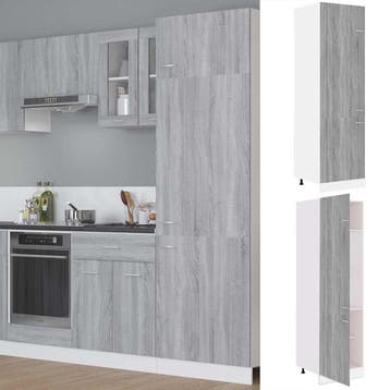 vidaXL Ombouwkast voor koelkast Lyon 60x57x207 cm grijs, Verzenden, Nieuw, Grijs