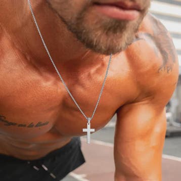 Heren Kruis Ketting Roestvrij Staal - Waterdicht & Anti-Alle, Sieraden, Tassen en Uiterlijk, Kettingen, Verzenden, Nieuw