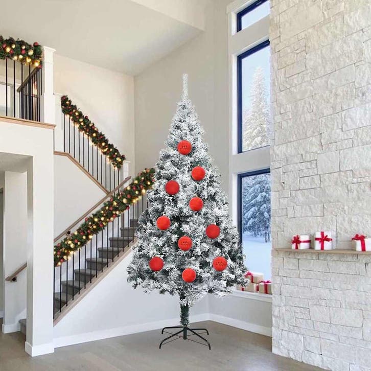 vidaXL Kerstbal Set XXL 4 st Rood Ø 20 cm Kunststof, Diversen, Kerst, Nieuw, Verzenden
