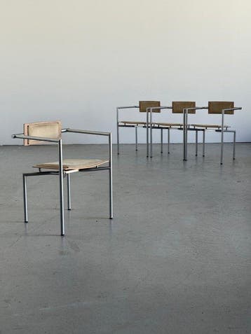 Thonet - Stoel (4) - suède