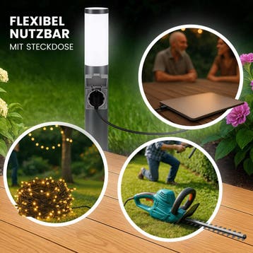Padverlichting Dahlia met fitting Antraciet (Tuin en Terras), Tuin en Terras, Verzenden, Nieuw