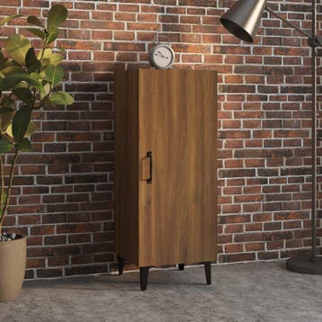 vidaXL Dressoir 34,5x34x90 cm bewerkt hout bruin eikenkleur, Huis en Inrichting, Kasten | Dressoirs, Minder dan 50 cm, Verzenden