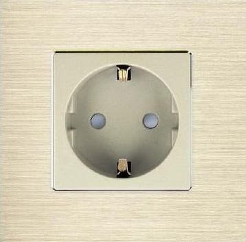 WANDCONTACTDOOS | ALUMINIUM | GOUD | ENKELVOUDIG, Ophalen of Verzenden, Nieuw