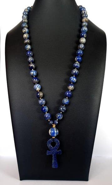 Lapis lazuli - Halsketting - Divin et Royal - Ankh-kruis