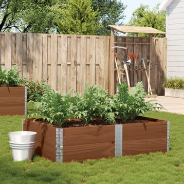 vidaXL Plantenbak 150x100 cm massief grenenhout bruin, Verzenden, Nieuw, Hout