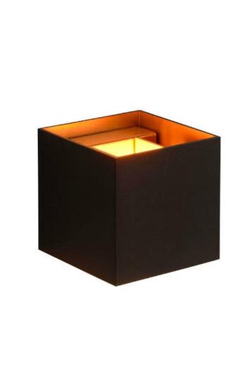 Lucide XIO - Wandlamp zwart goud blok LED dimbaar, Verzenden, Nieuw, Overige fittingen