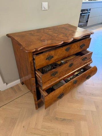 Commode - Walnoot - Antieke Commode 3 Laden