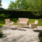 Tuinset / Loungeset Fort Myers - 4-delig - polyrotan - Crème, Tuin en Terras, Verzenden, Nieuw