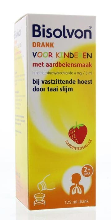 Bisolvon Drank kind - aardbei - 125 ml, Verzenden, Nieuw