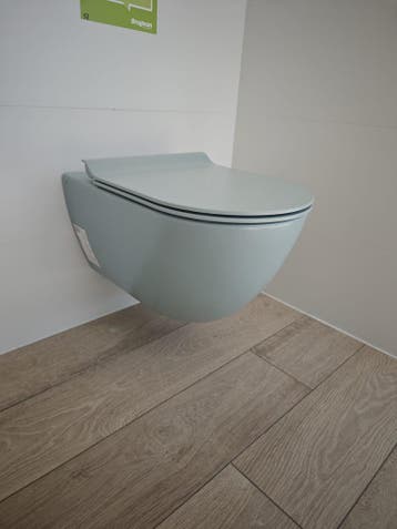 Wandcloset mat azuur groen randloos - 0018, Ophalen, Nieuw, Toilet