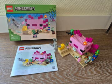 LEGO Minecraft Het axolotlhuis  21247, Zo goed als nieuw, Complete set, Lego, Minecraft