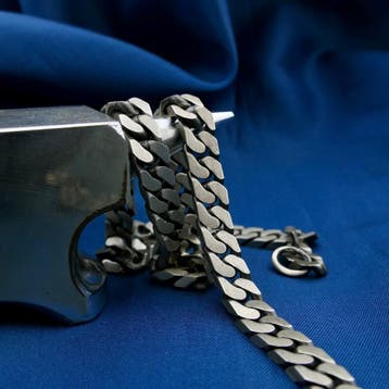 Zilveren robuuste gourmetschakel ketting, Ophalen of Verzenden, Gebruikt, Zilver, Zilver